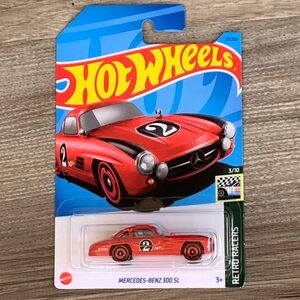 Hot Wheels Mercedes Benz 300 SL Retro Racer HotWheels German Red Race Car 2023 🆕